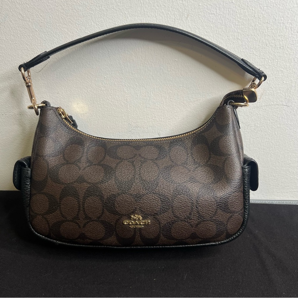 COACH Pennie Shoulder Bag 25 In Signature Canvas C7223 Brown (missing Strap)